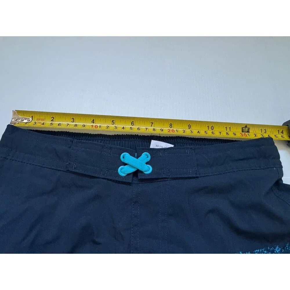 Wonder Nation Boys XL 14-16 Swim Trunks Board Shorts Red Blue Striped Beach